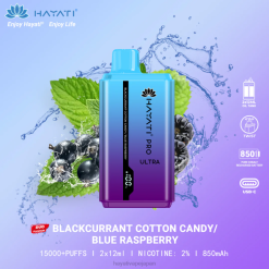 Hayati vape liquid - カシス綿菓子/ブルーラズベリー Hayati Pro Ultra 使い捨て 15000 パフ 26BF216