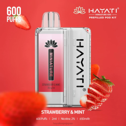 Hayati vape liquid - ストロベリー＆ミント Hayati Miniature 600 ポッドキット 26BF46