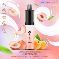 Hayati vape review - ジューシーな桃 Hayati Twist 使い捨て 26BF72
